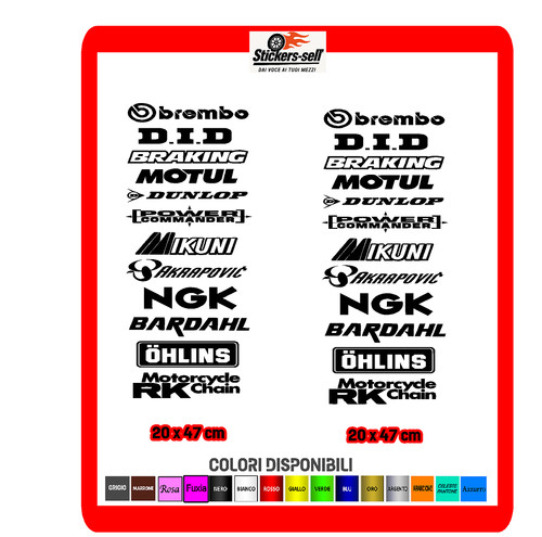 Adesivi moto kit sponsor - moto,