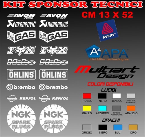 Kit sponsor tecnici adesivi - kit,
