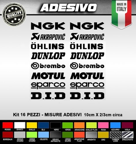 Kit adesivi sponsor pezzi - kit, 16