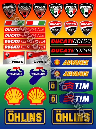 Set adesivi decalcomanie moto - adesivi,